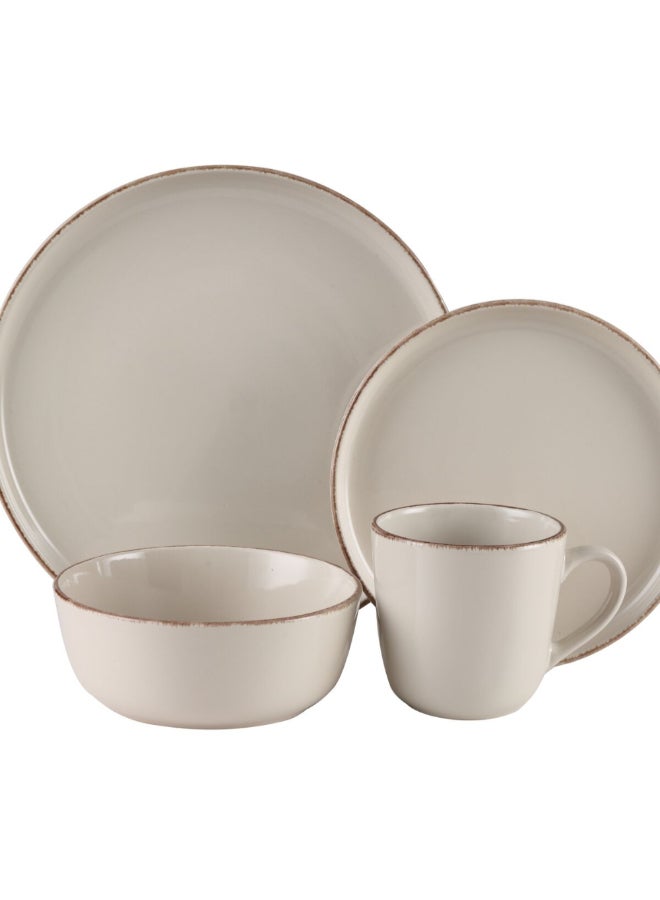 بين سيرفي طقم عشاء عالي الجودة بتصميم أنيق 16 قطعة خزف حجري بيج 28.5 × 28.5 × 30 سم ST7572-BG - Image 1